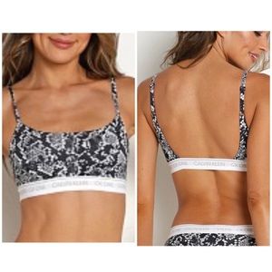 NWT Calvin Klein Unlined Bralette Retro Small